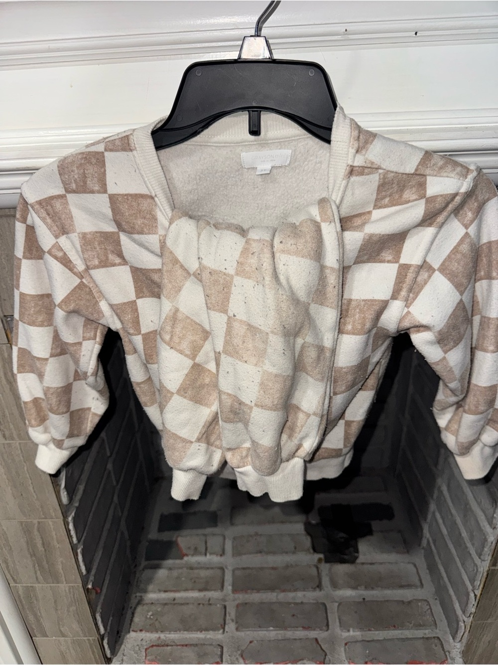 Grayson mini 5t
Cozy Checkerboard Cropped Sweatshirt - Cream & Tan